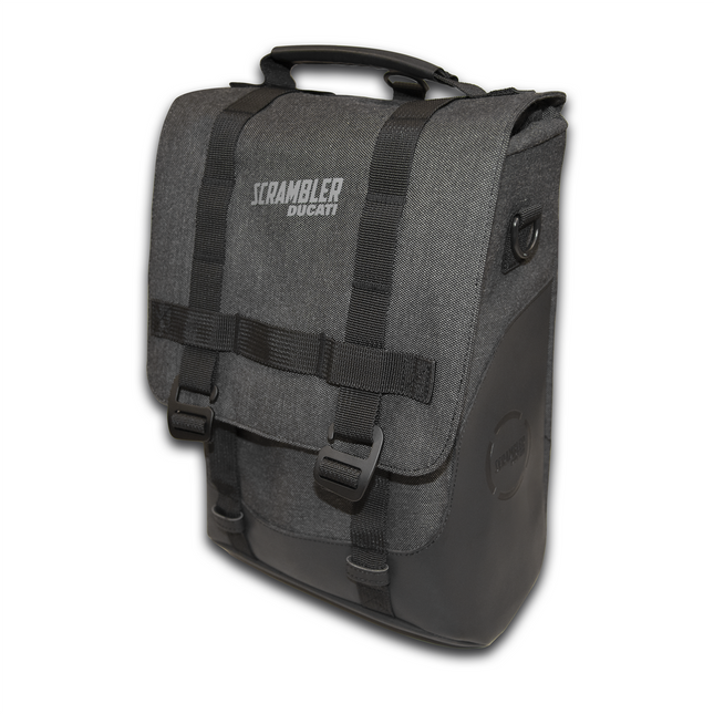 Ducati Side Pannier Canvas Black Grey