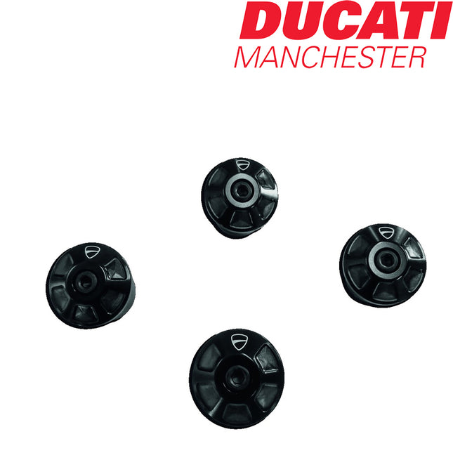 Ducati Set of Billet Aluminium Frame Plugs Black