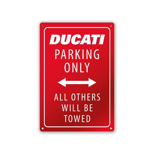 Ducati Corse Red Metal Parking Sign
