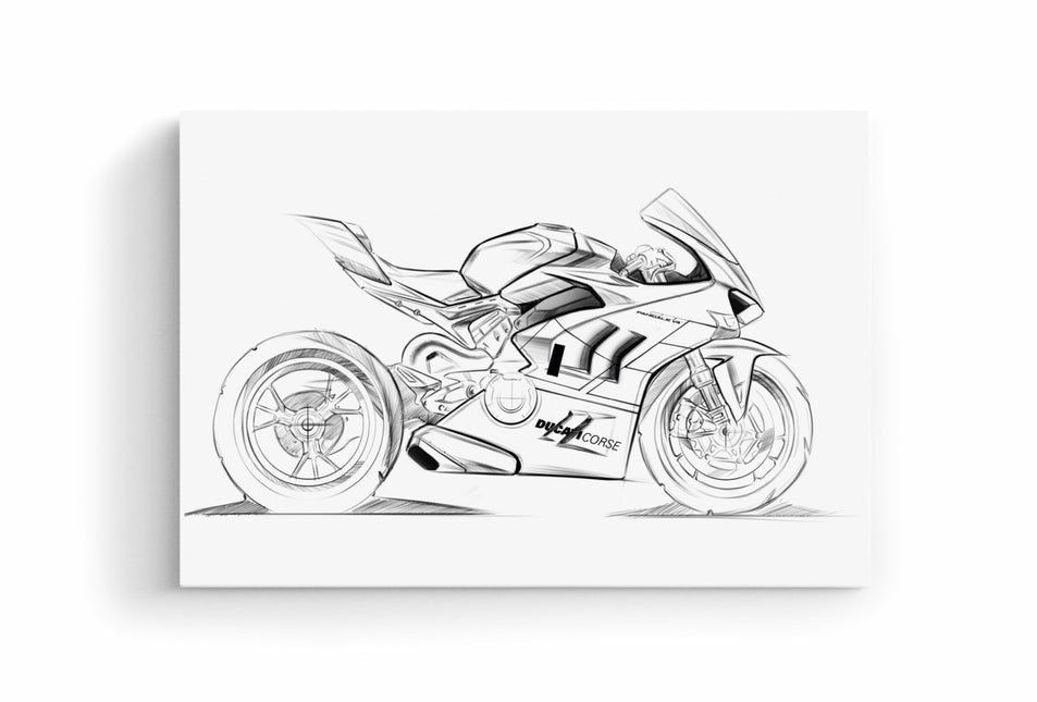 Ducati Sketch Panigale Framed Poster Kit