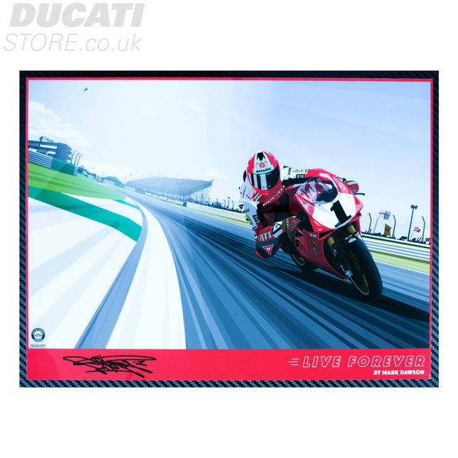 Carl Fogarty Signed Metallic Print Live Forever