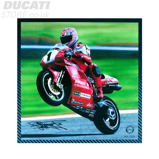 Carl Fogarty Signed Metallic Print Foggy Wheelie